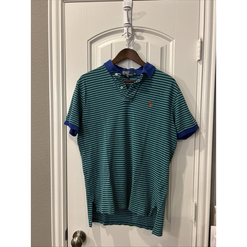 Blue &Teal Stripped Polo By Ralph Lauren